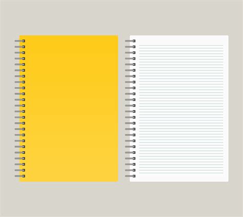 Notepad With A Yellow Cover And With A Binding From Left Side Vector