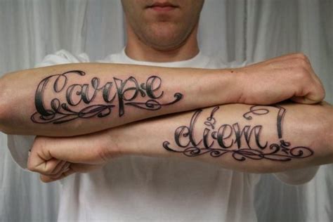 Cool Carpe Diem Latin Quote Tattoo On Arm Tattooimagesbiz