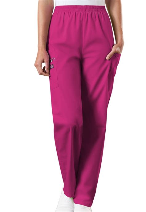 cherokee workwear women scrubs pant natural rise tapered pull on cargo 4200t xs tall