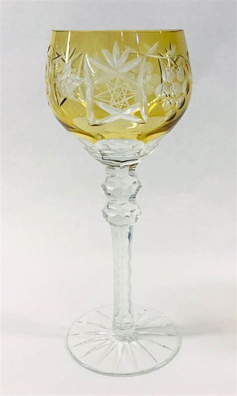 Vintage Bohemian Crystal Hock Wine Glasses