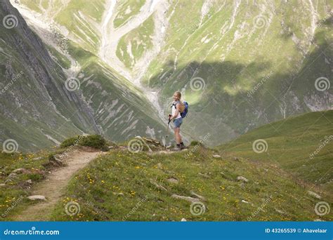 Young Girl In The French Alps Stock Image Image Of Hike Mountain