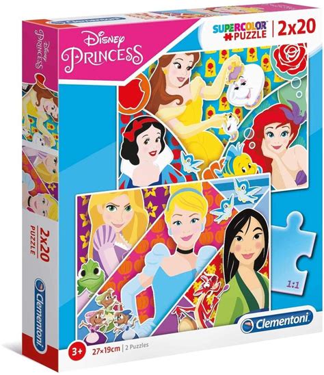 Clementoni Super Colour Disney Princess Jigsaw Puzzles 2x20 Piece