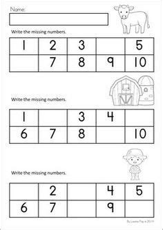 Image result for writing the missing number 1-10 worksheet | Math