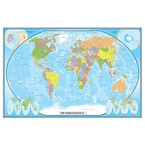 24x36 World Classic Wall Map Poster Mural Laminated