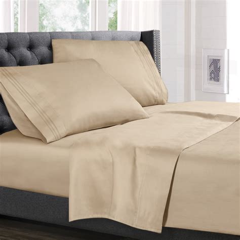 Clara Clark Twin Xl Size Bed Sheets Set Cream Piece Bed Set Deep Pockets Fitted Sheet