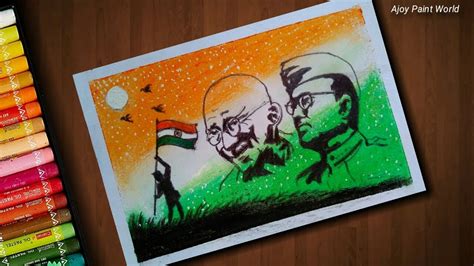 Republic Day Drawing Independence Day Beginners And Kids Oil Pastel