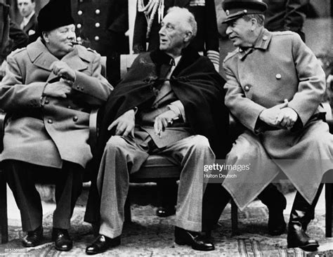 National Leaders Meet At The Yalta Conference In February 1945 From