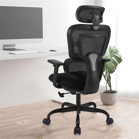 Office Chair Kerdom Ergonomic Desk Chair Comfy Breathable Mesh Task Chair With Headrest High