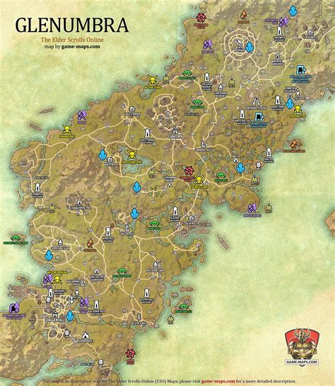 Glenumbra Map The Elder Scrolls Online Game Maps
