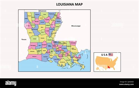 Carte De Louisiane Carte De Létat Et Du District De Louisiane Carte