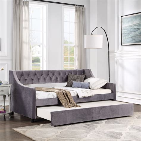 Masbekte Pull Out Sofa Bed With Upholstered Tufted Daybed Sleeper Sofa