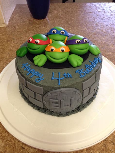 Tmnt Cake I Made For My Sons 4th Birthday I Used Fondant For The