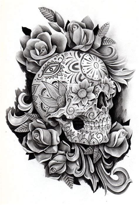 Pin By Asheley Frasier On Tatts Feminine Skull Tattoos Sugar Skull