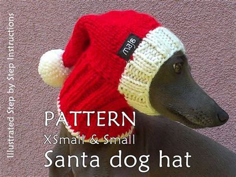 Santa Dog Hat Pattern Christmas Dog Hat Pattern Greyhound Hat