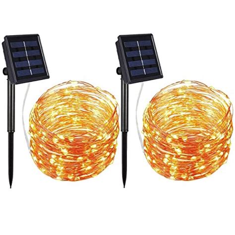 Amir Solar Powered String Lights 100 Led Copper Wire Lights Pack Of 2