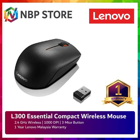 Lenovo L300 Essential Compact Wireless Mouse Black Shopee Malaysia