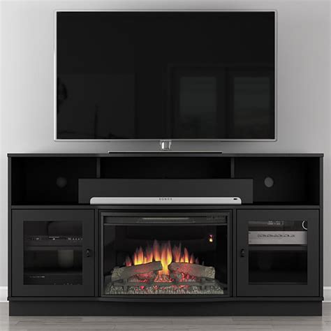 Furnitech 70 Ft70scfb Electric Fireplace Tv Stand Dark Cherry