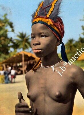 Westafrika Nackte Afrikanerin Mit Kopfputz Vintage S Ethnic Photo