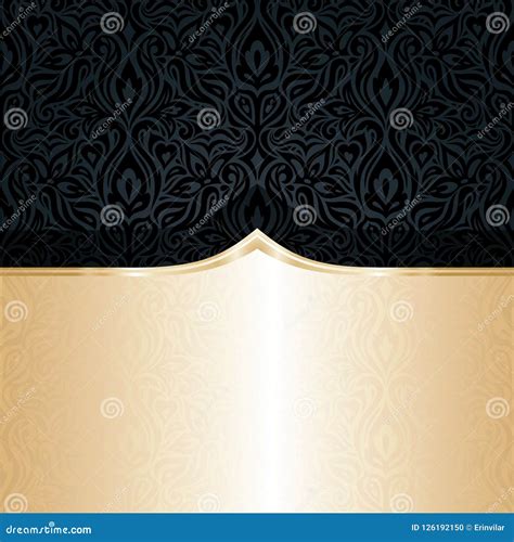 Decorative Black Gold Floral Luxury Wallpaper Background Design In