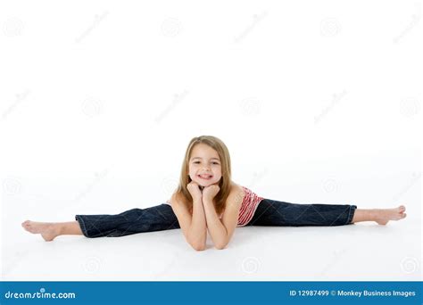 Young Girl In Gymnastic Pose Doing Splits Stock Image Image Of