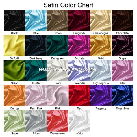 Satin Color Swatches Satin Color Clothing Fabric Patterns Color
