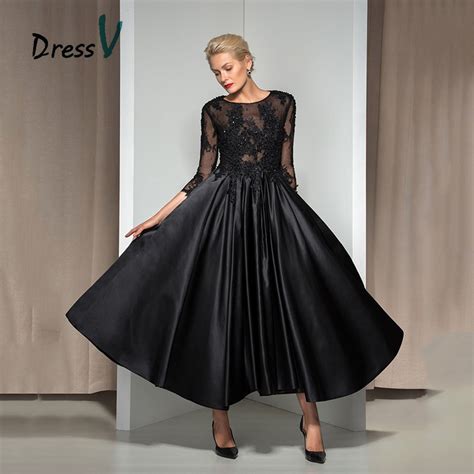 Dressv Vintage 1960s Black Evening Dress 2017 A Line Beaded Lace 34