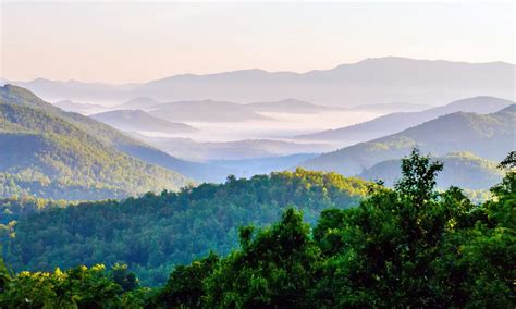 Early Morning Sunrise Over Blue Ridge Mountains East Tennessee