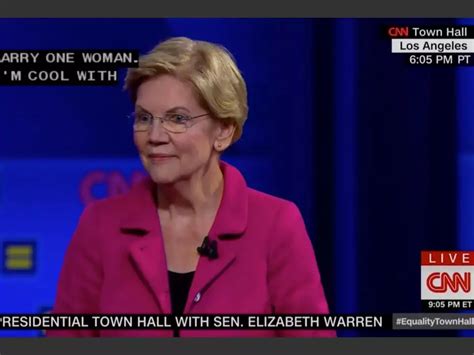 elizabeth warren brought down the house at cnn s lgbtq town hall with a fiery answer on same sex