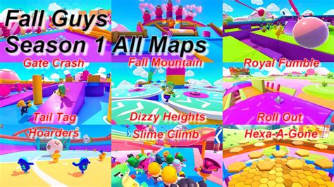 Fall Guys Wszystkie Mapy W Sezonie 1 All Maps In Season 1 Youtube