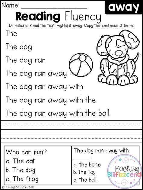Printable Reading Worksheet For Kindergarten