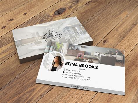 Business Card Template Realtor Canva Two Sided Business Card Etsy