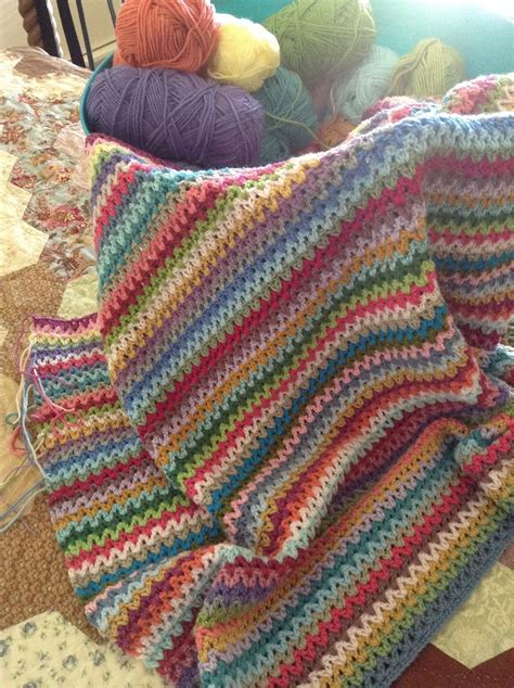V Stitch Blanket Crochet Blanket Patterns Crochet Throw Blanket