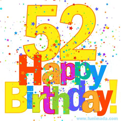 Festive And Colorful Happy 52nd Birthday  Image