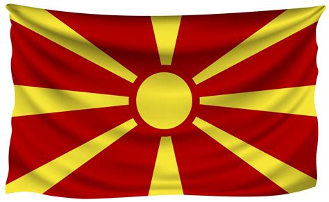 The sun is based on the star of vergina, and the red has been significant color throughout the country's flag history. Macedonia Wrinkled Flag | Gallery Yopriceville - High ...