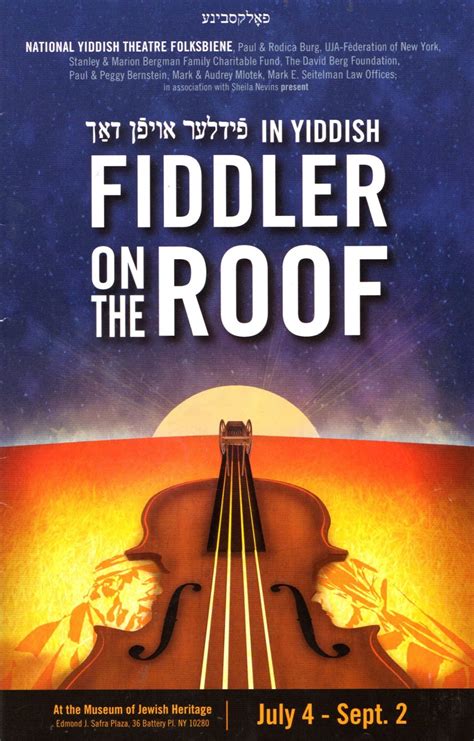 Theatre S Leiter Side Review Fiddler On The Roof
