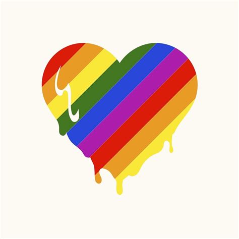 rainbow melting heart lgbt pride free icons rawpixel