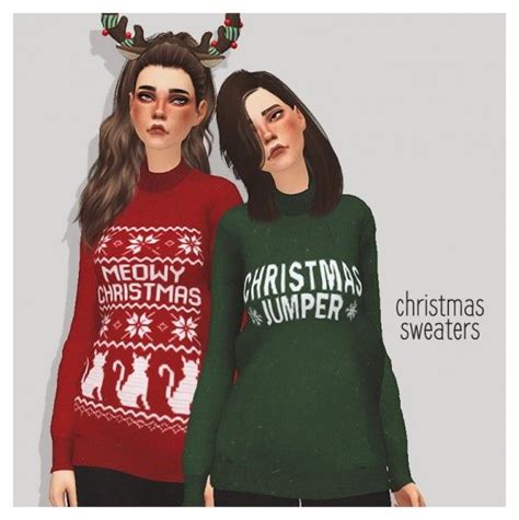 Pure Sims Christmas Sweater Sims 4 Downloads Sims 4