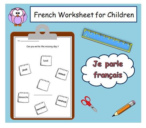 Days Of The Week French Learning With Language Printable Educational