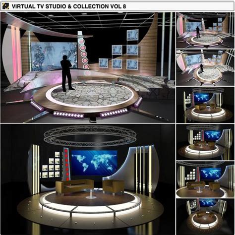 Virtual Tv Studio Chat Sets Collection 8 3d Model Tv Set Design