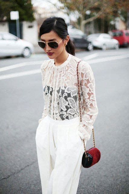 We Collected Perfect Examples Of What To Wear Under Sheer Blouse How