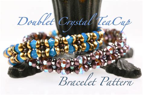 DOUBLET CRYSTAL TeaCup PATTERN / bracelet tutorial using Tea Cup beads ...