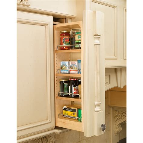 Rev A Shelf 6 In W X 36 In 4 Tier Mounted Wood Spice Rack At