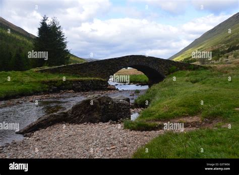 The Old Single Arched Bridge Over The River Kinglas At Butterbridge