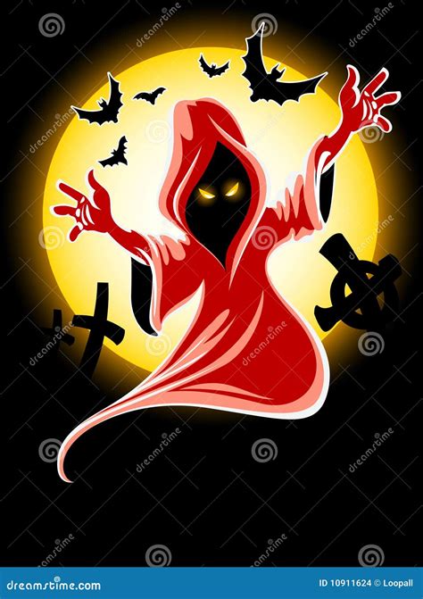 Frightful Halloween Midnight Ghost Stock Illustration Illustration Of
