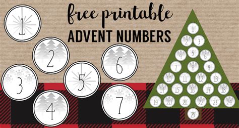 Christmas Advent Calendar Printable Numbers Paper Trail Design