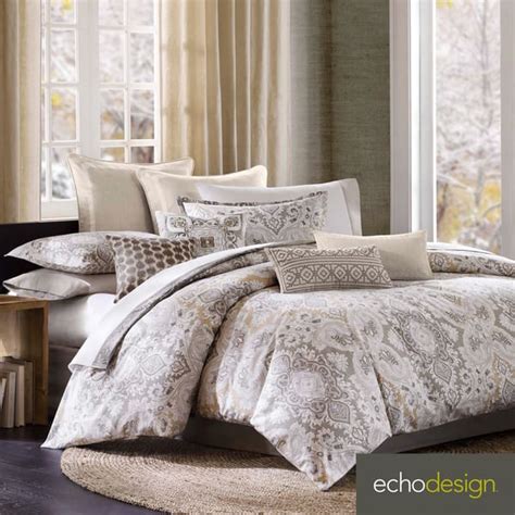 Echo Design Odyssey Cotton Paisley 4 Piece King Size Comforter Set As