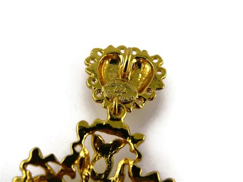 christian lacroix vintage gold toned jewelled cross pendant at 1stdibs