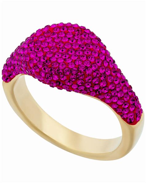 Swarovski Swarovski Stone 18k Rose Gold Plated Pink Crystal Ring