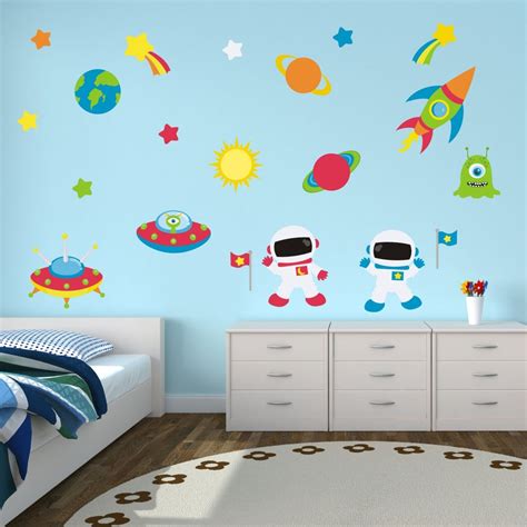 Astronauts In Space Wall Sticker By Mirrorin Space Wall Decals Wall
