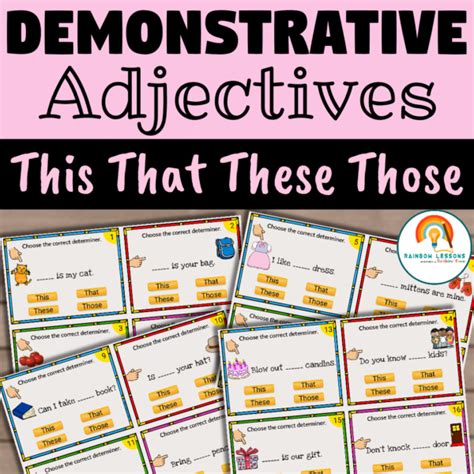 Demonstrative Adjectives This That These Those Made By Teachers